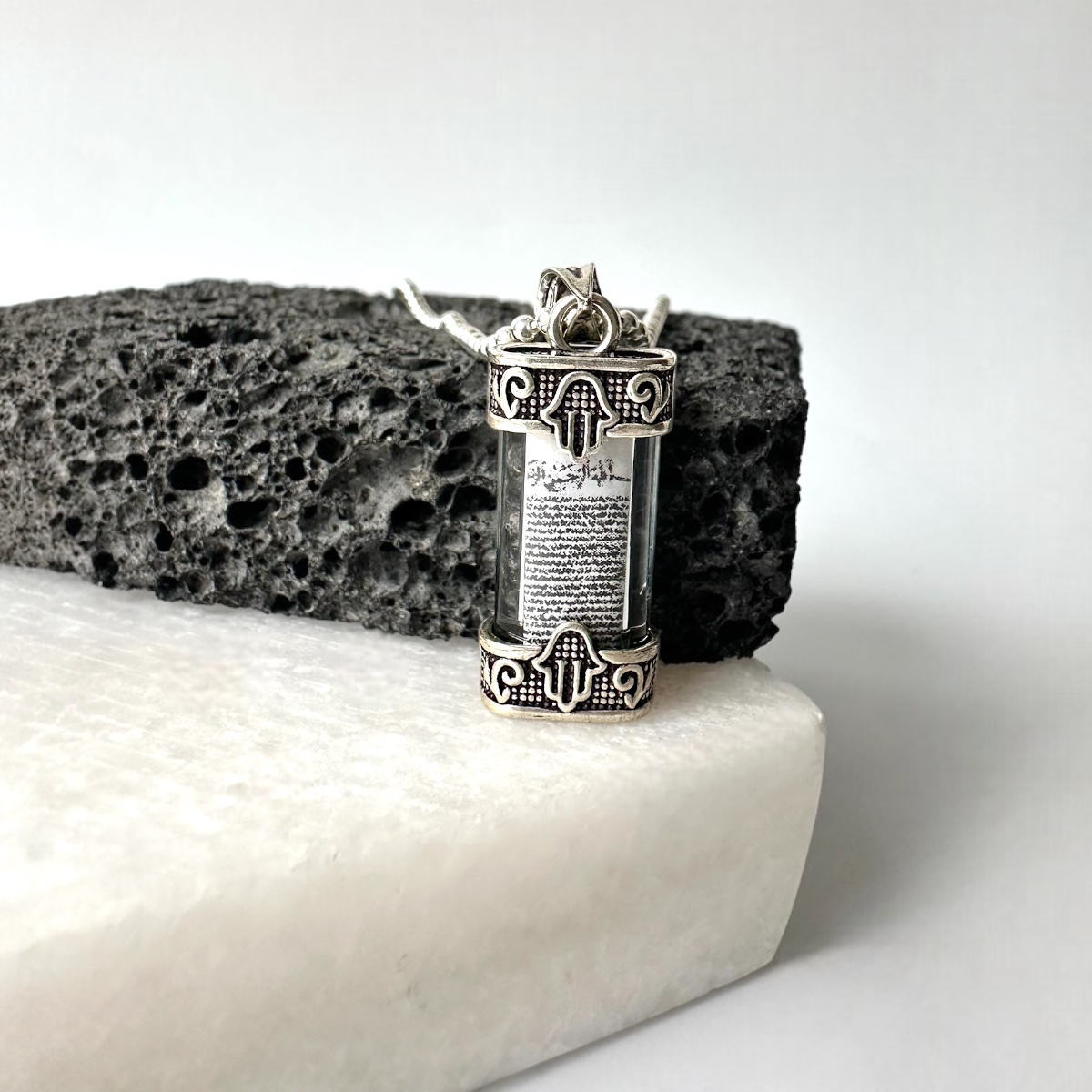 925 Sterling Silver Fatima Hand Cevsen Necklace