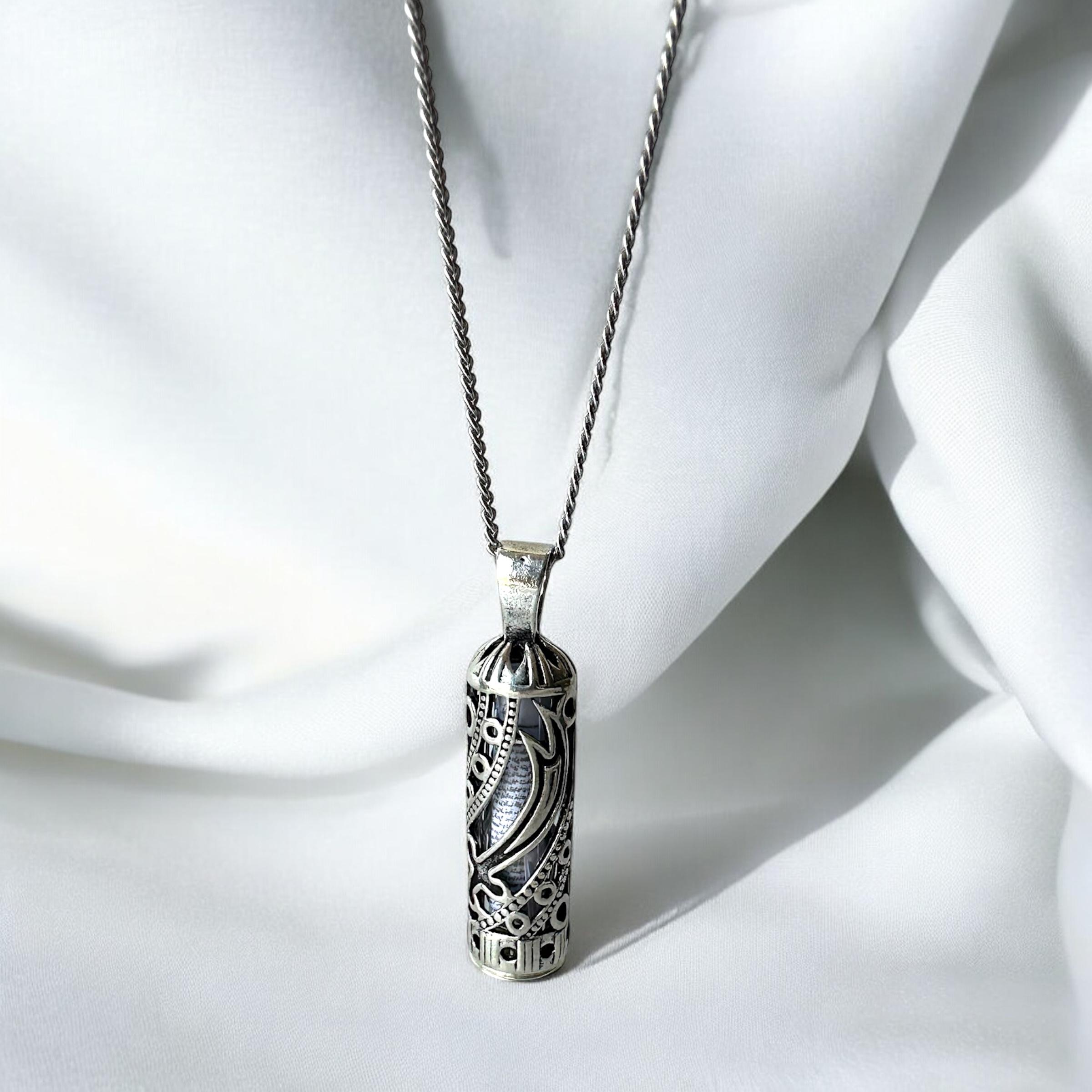 925 K Zülfikar Motif Cevşen Silver Necklace