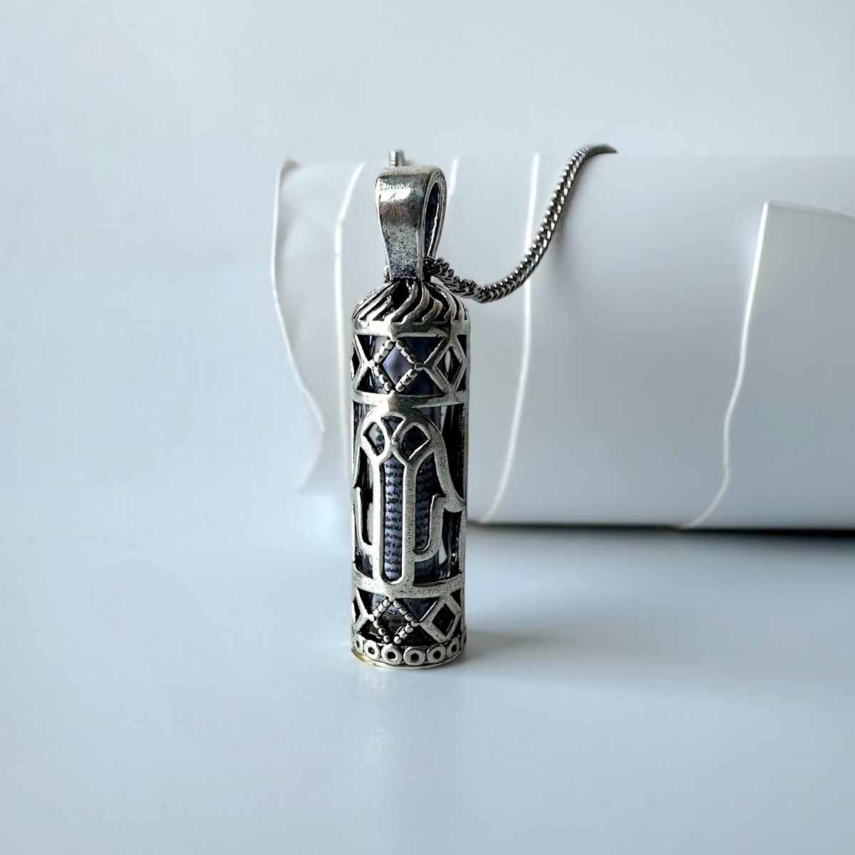 925 Sterling Silver Fatima Hand Cevsen Necklace