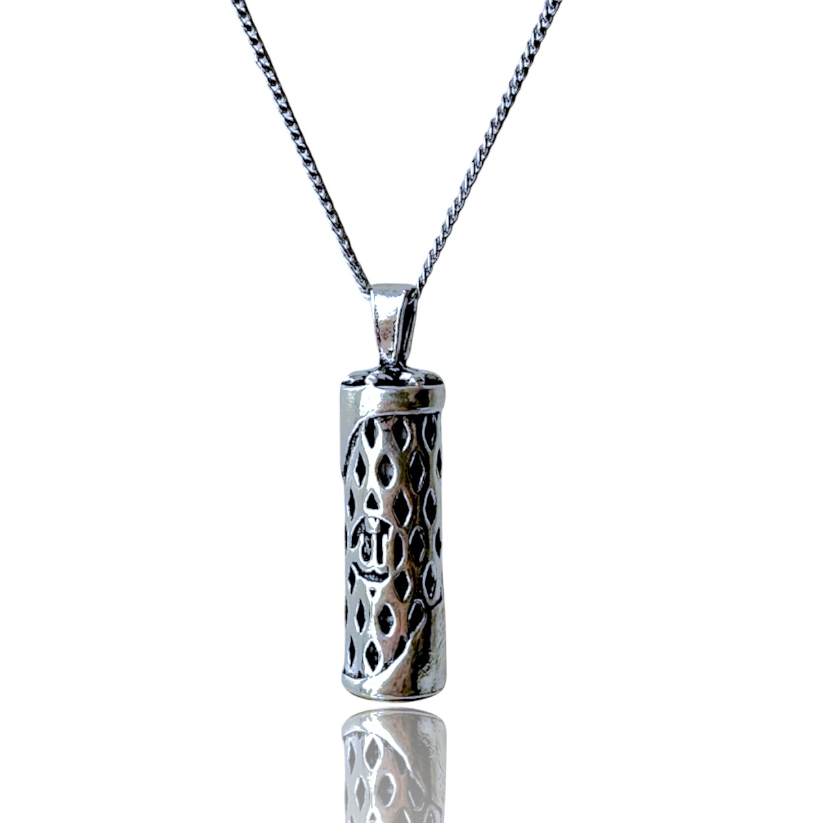 925 K Allah Engraved Cevşen Kebir Silver Necklace