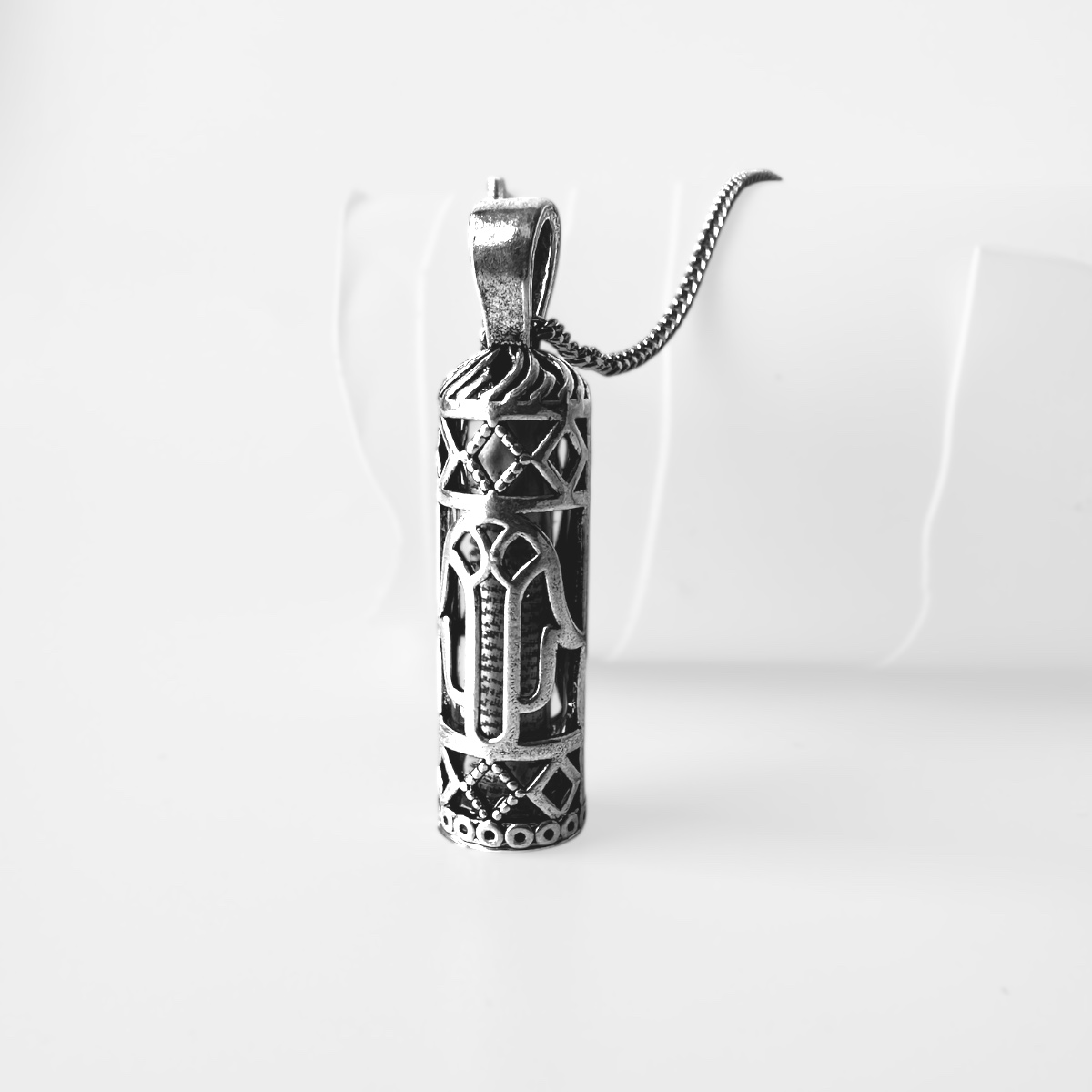 925 Sterling Silver Fatima Hand Cevsen Necklace