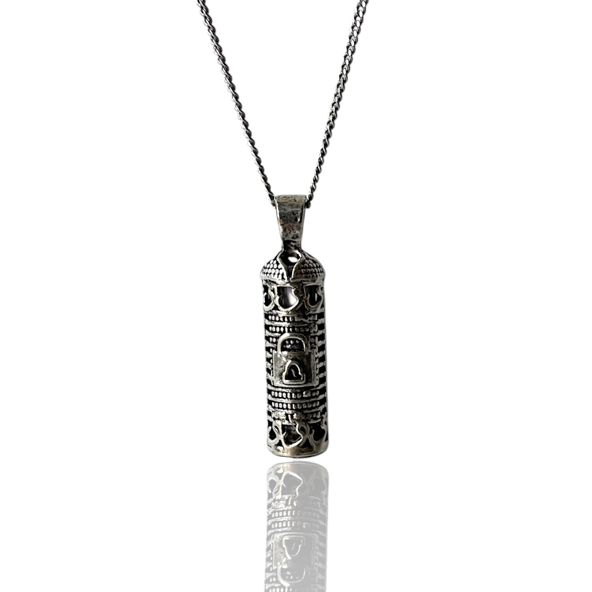 925 K Heart & Vav Detailed Cevşen Silver Necklace