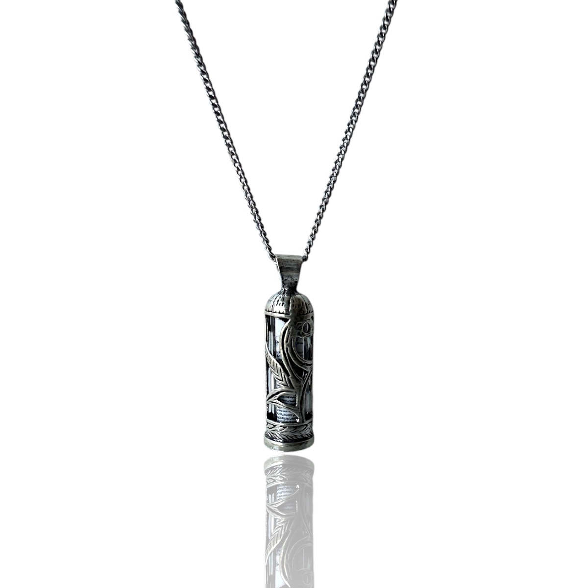 925 K Tulip Desen Cevşen Silver Necklace