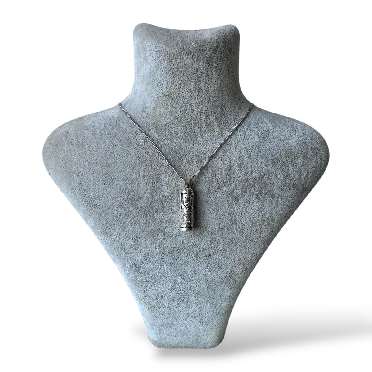 925 Sterling Silver Tulip Pattern Cevşen Necklace