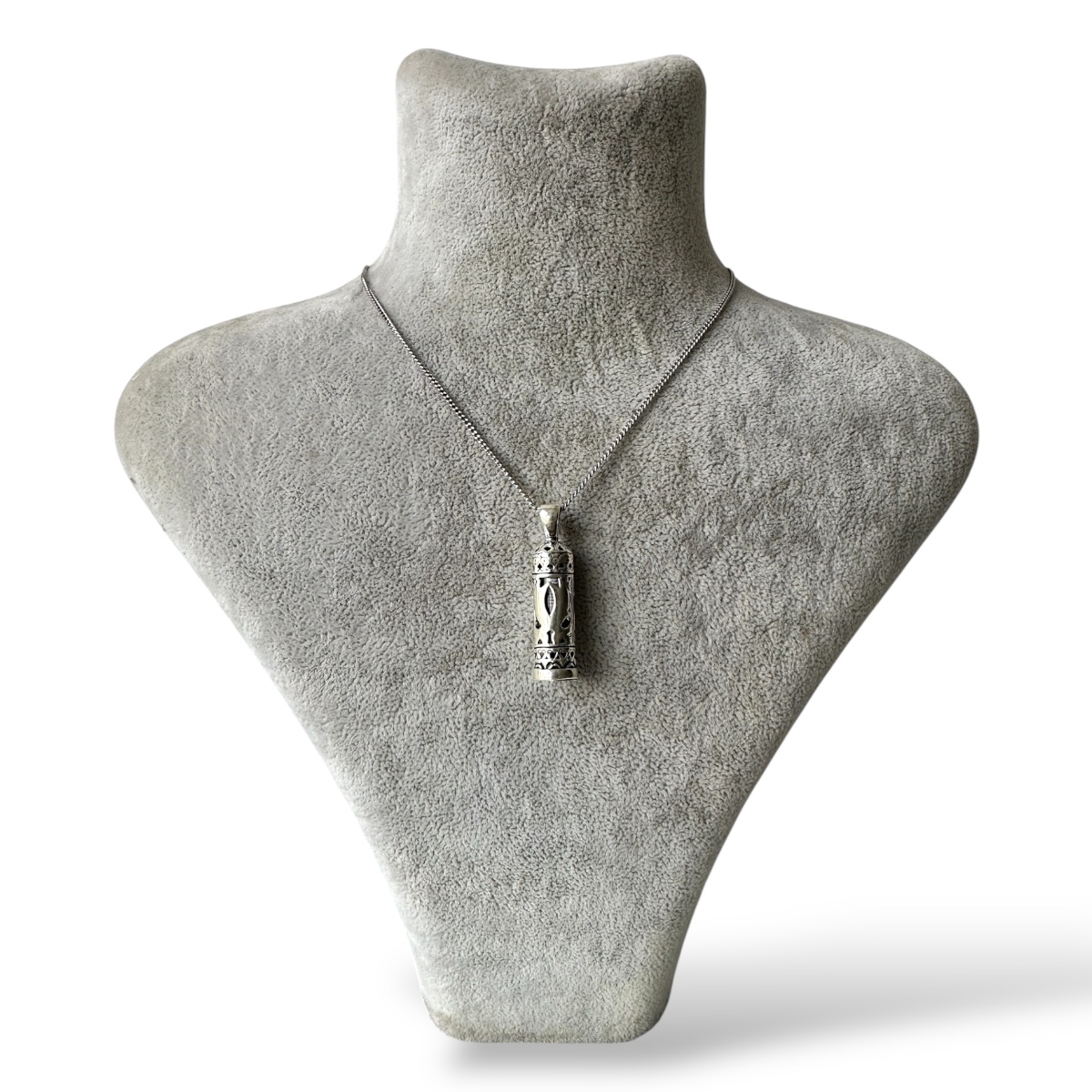 925 Sterling Silver Ali Sword Motif Cevşen Necklace