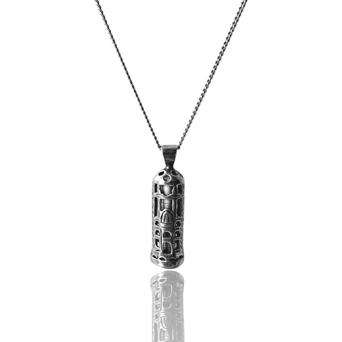 925 K Cami Motif Cevşen Silver Necklace