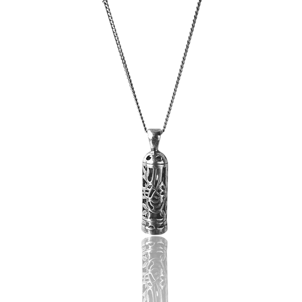925 K Tughra Engraved Cevşen Silver Necklace