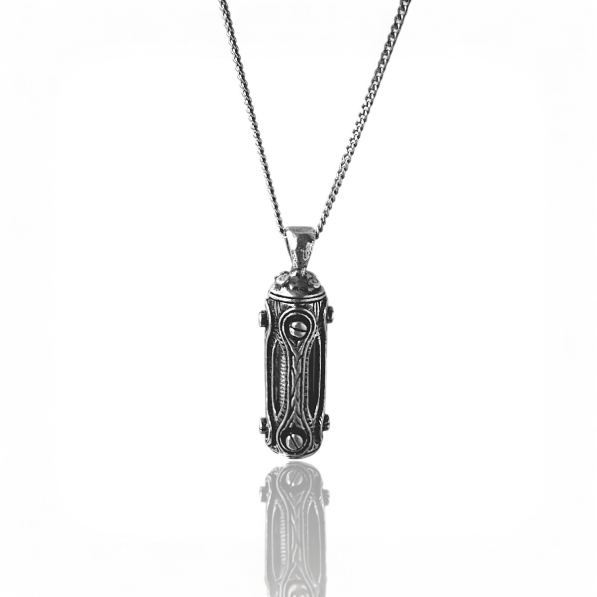 925 K Screw-fastened Cevşen Kebir Silver Necklace