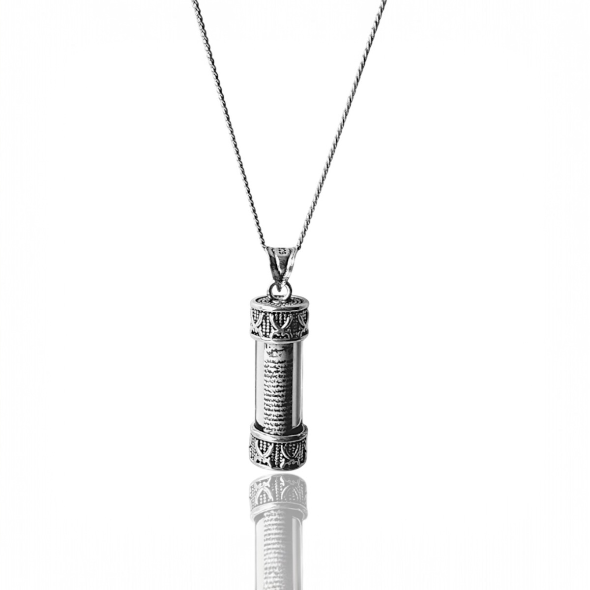 925 K Zülfikar Motif Cevşen Silver Necklace