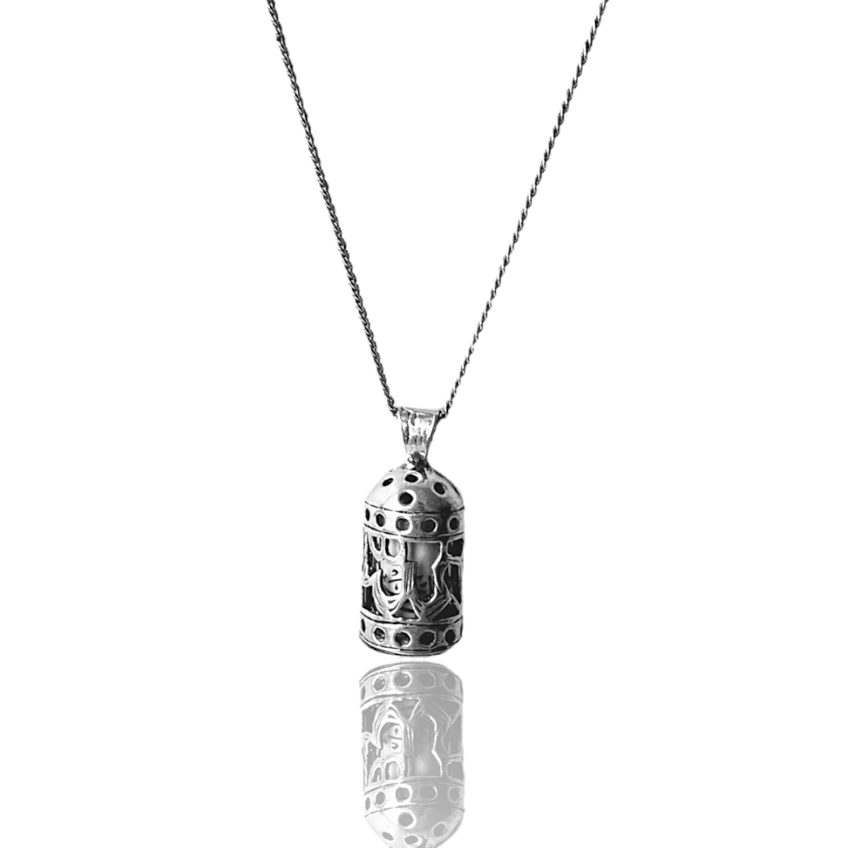 925 K Allah Engraved Cevşen Kebir Silver Necklace