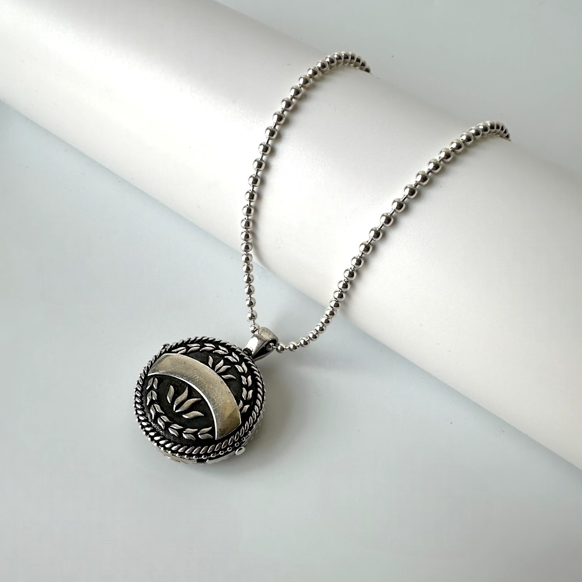 925 Sterling Silver Embroidered Cevşen Necklace