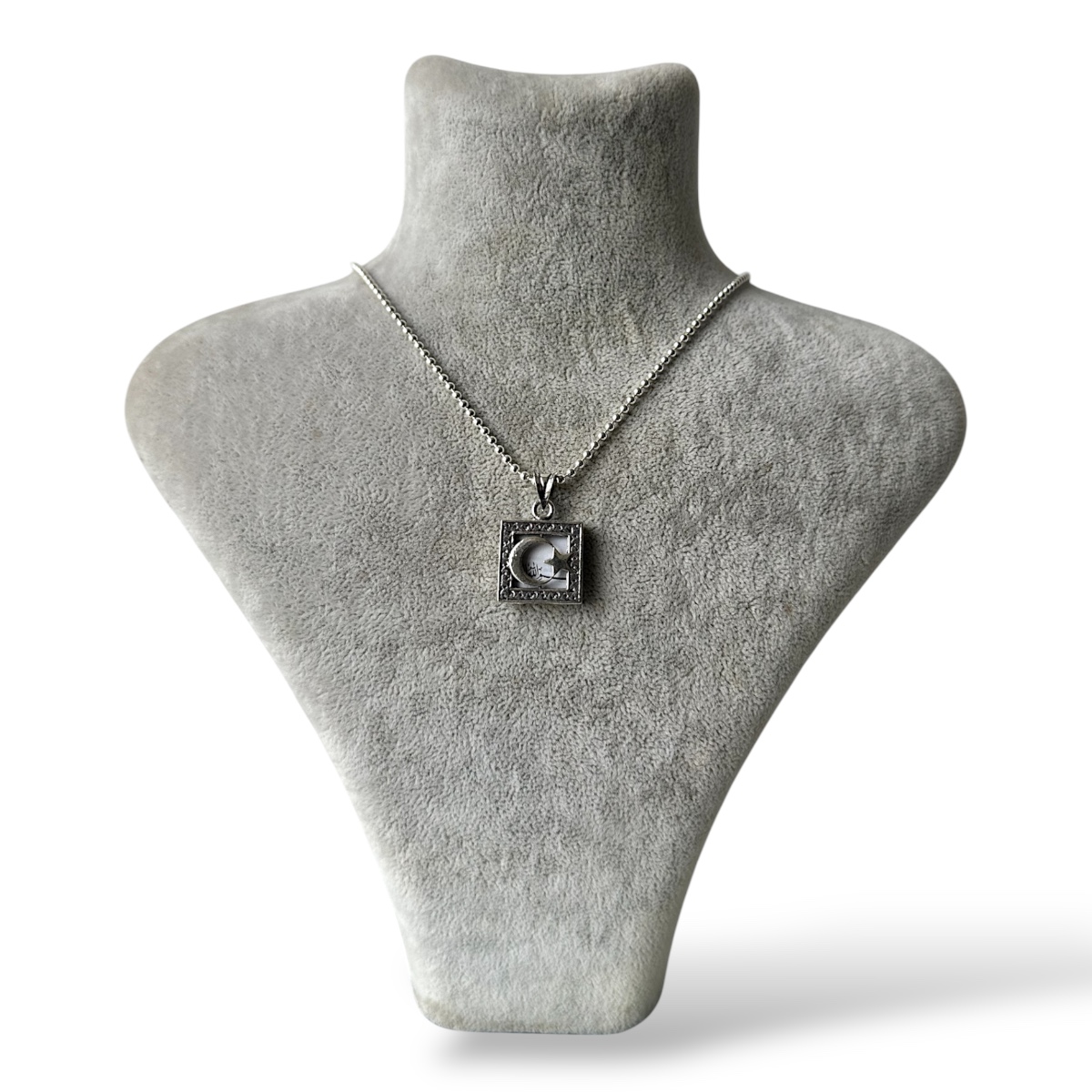925 Star and Crescent Silver Necklace
