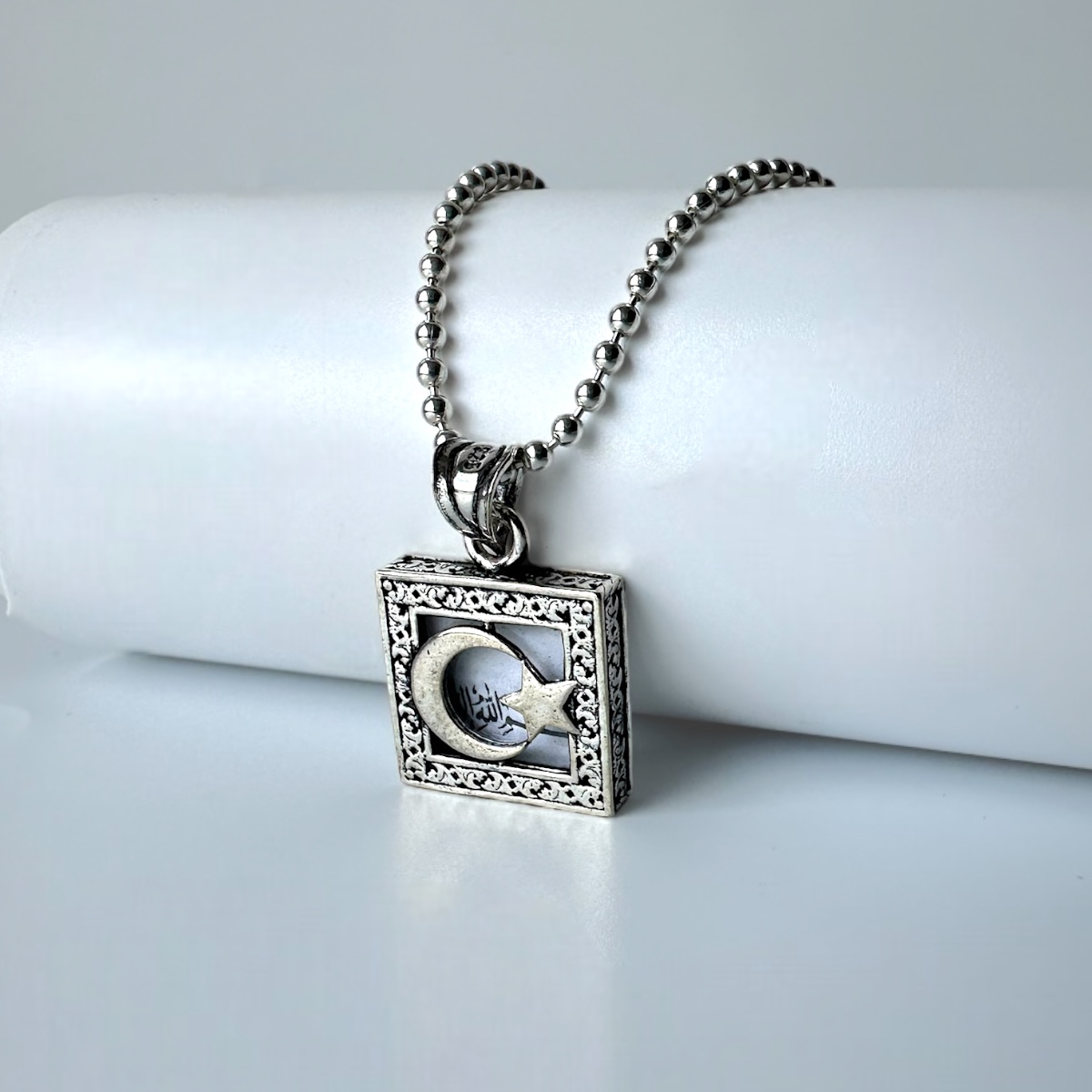 925 Star and Crescent Silver Necklace