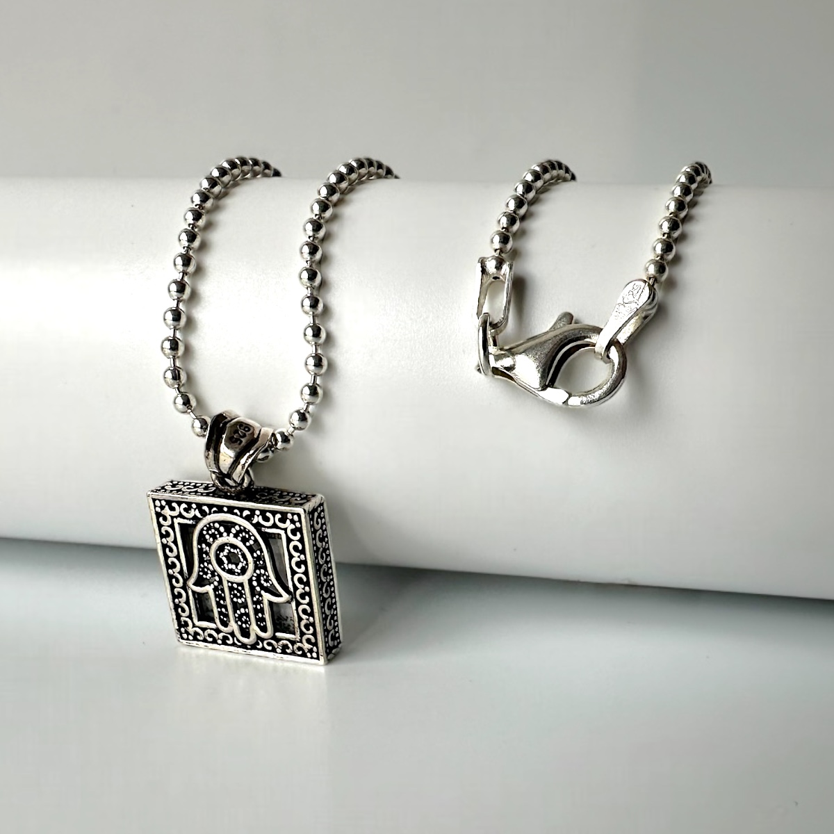 925 Sterling Square Fatma Cevsen Silver Necklace