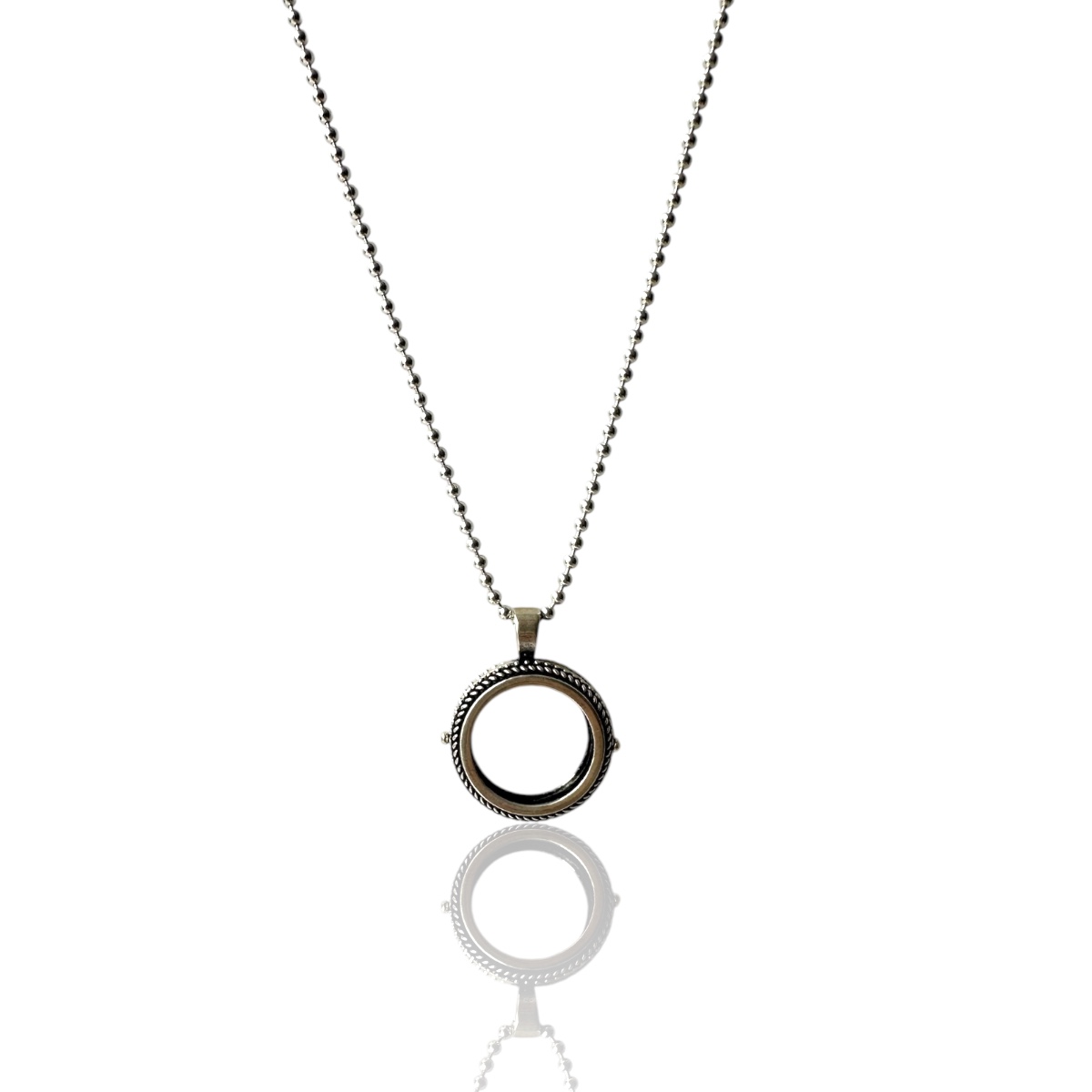 925 K Camlı Açılır Amulet Kabı Silver Necklace