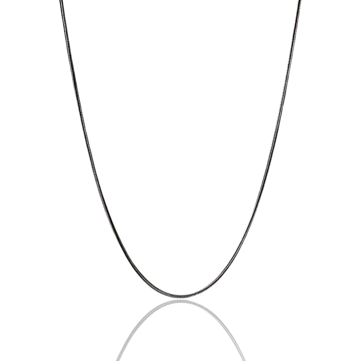 925 K 2mm Tilki Kuyruğu Men's Silver Necklace