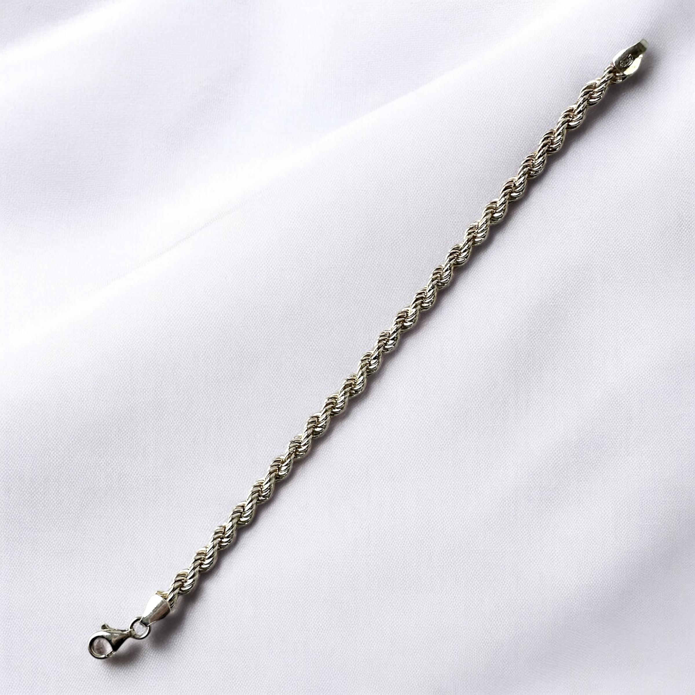 925 Sterling 5mm Rope Women’s Silver Bracelet