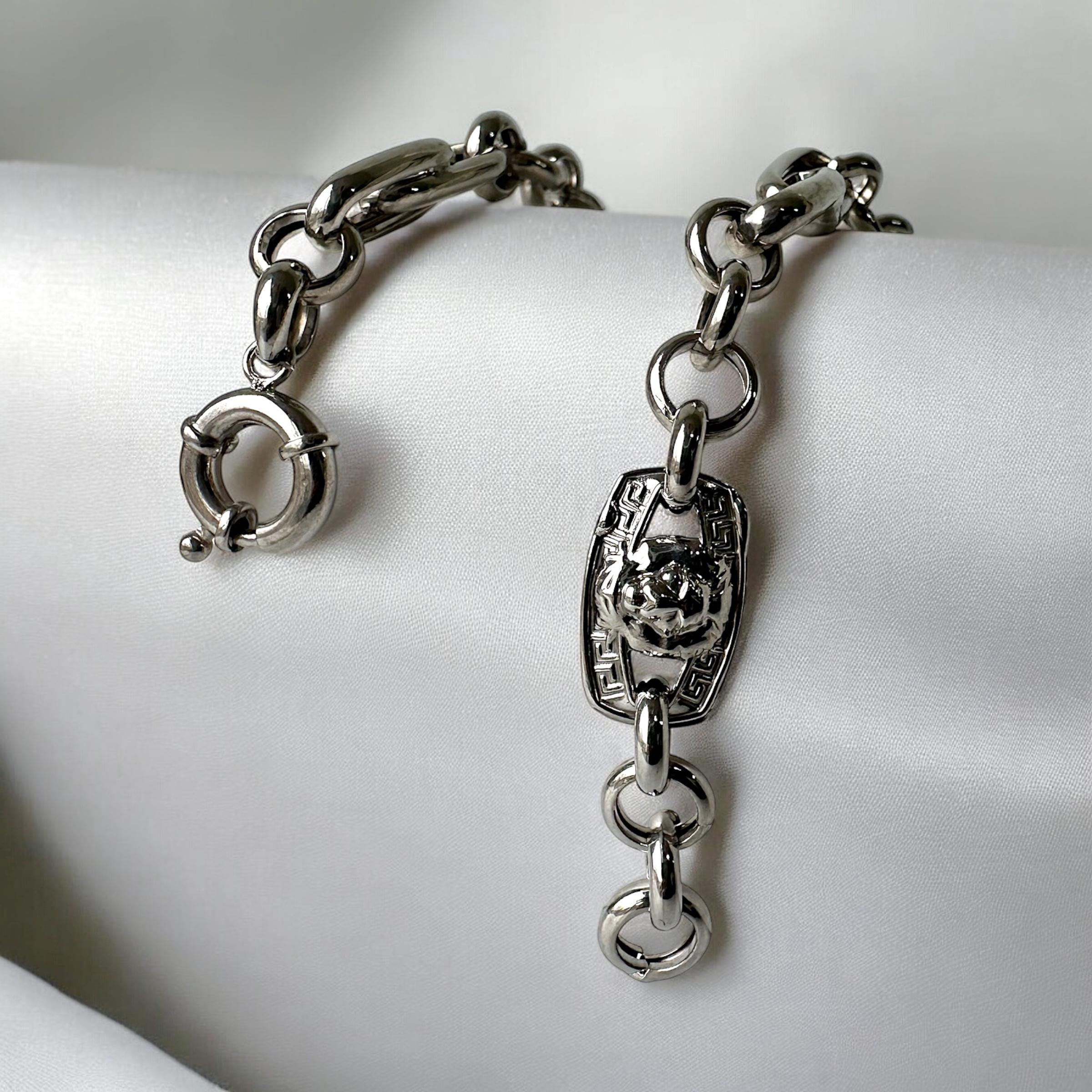 925 Sterling Silver Lion Chain Necklace for Men