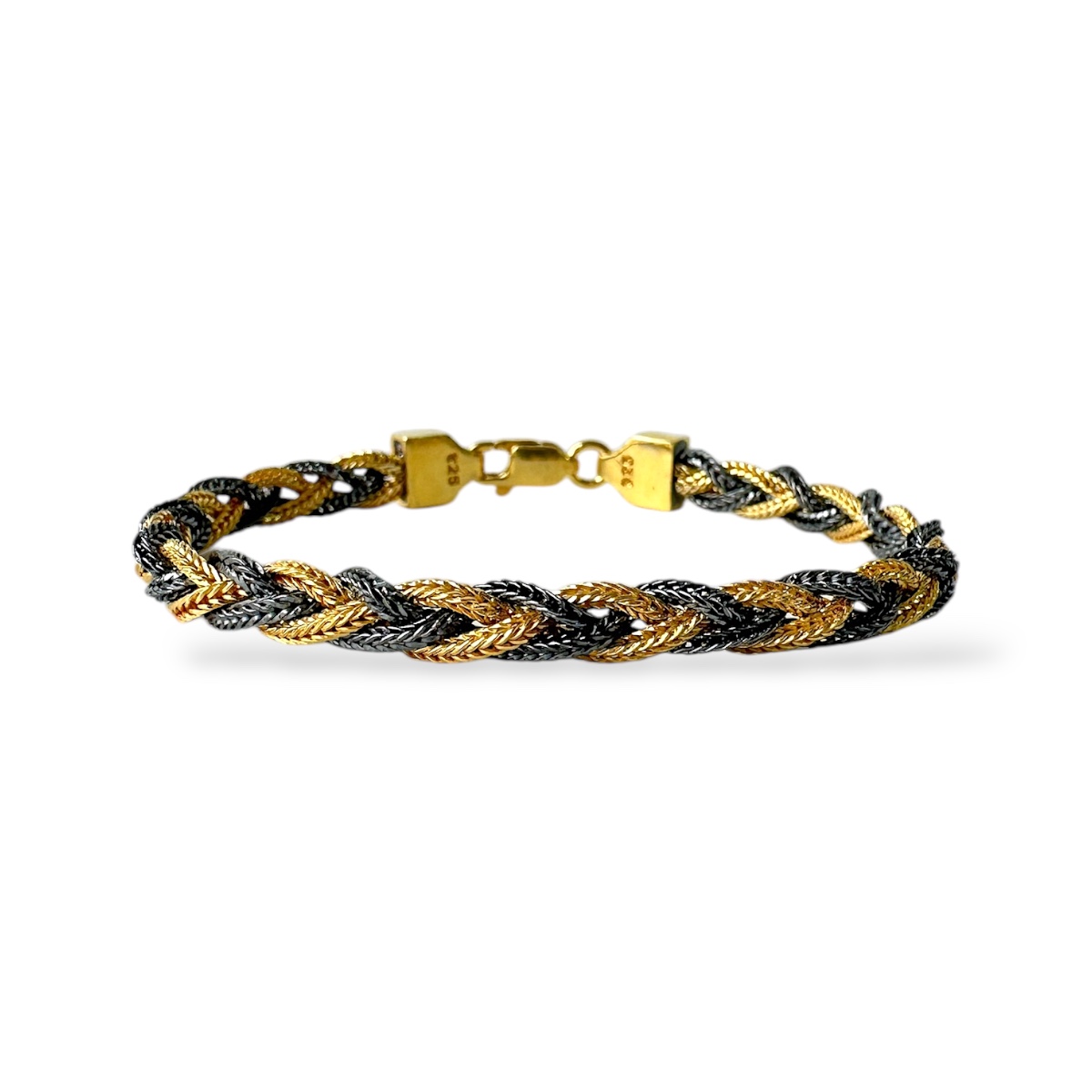 925K Mardin Straw Minimal Silver Bracelet