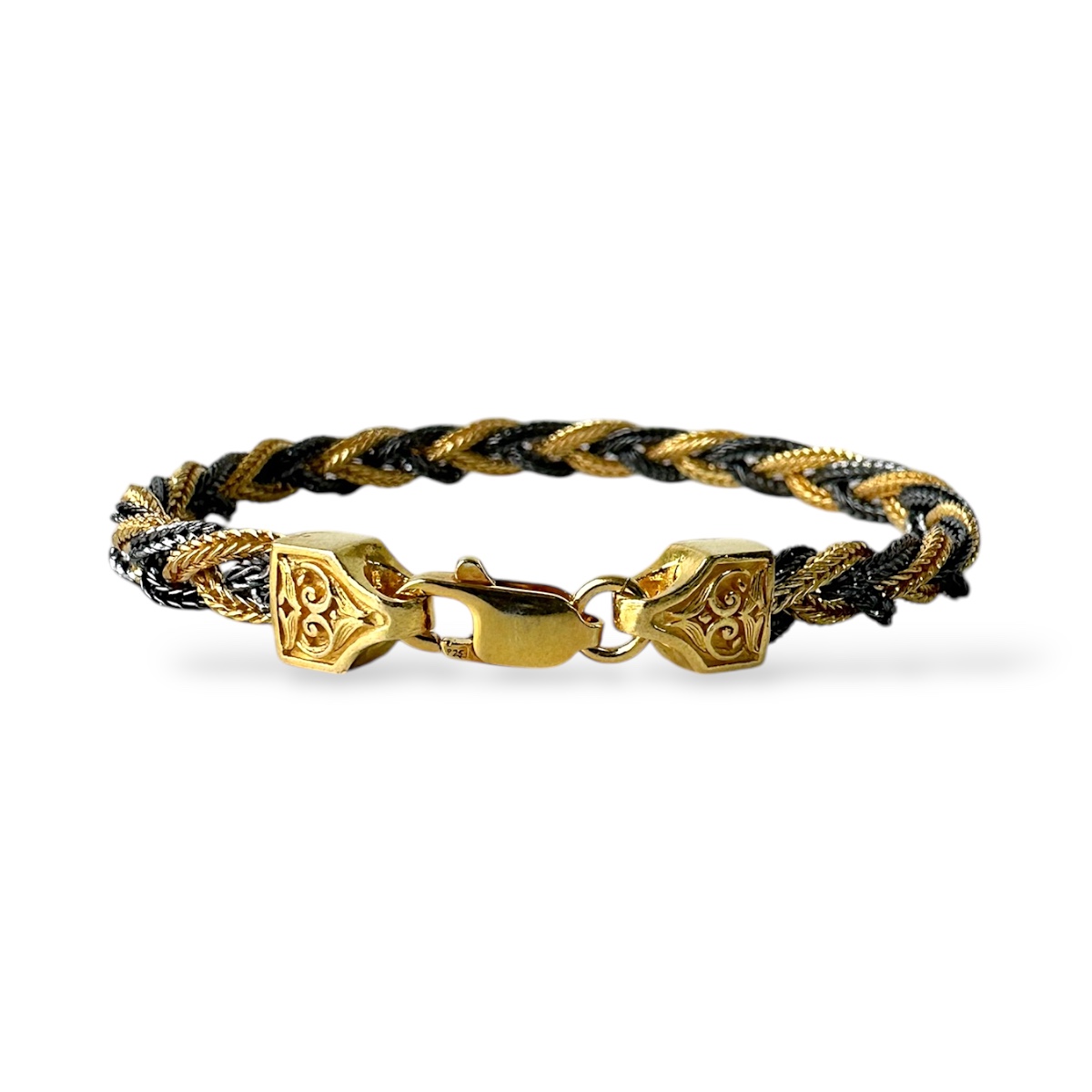 925K Mardin Straw Minimal Silver Bracelet