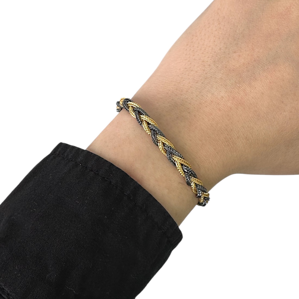 925K Mardin Straw Minimal Silver Bracelet