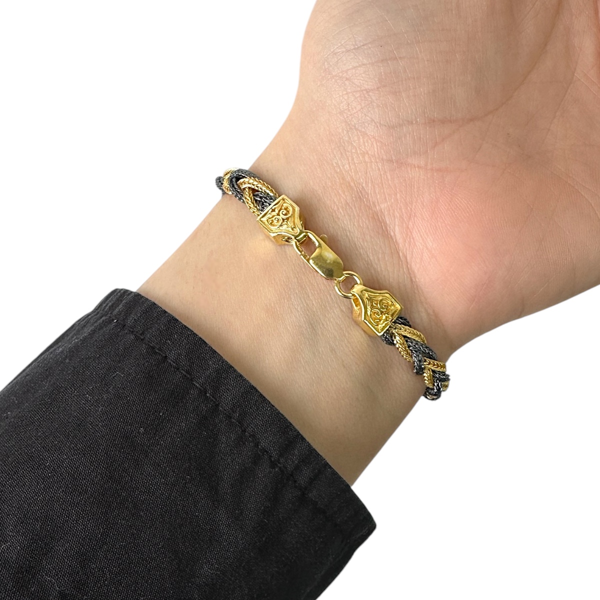 925K Mardin Straw Minimal Silver Bracelet