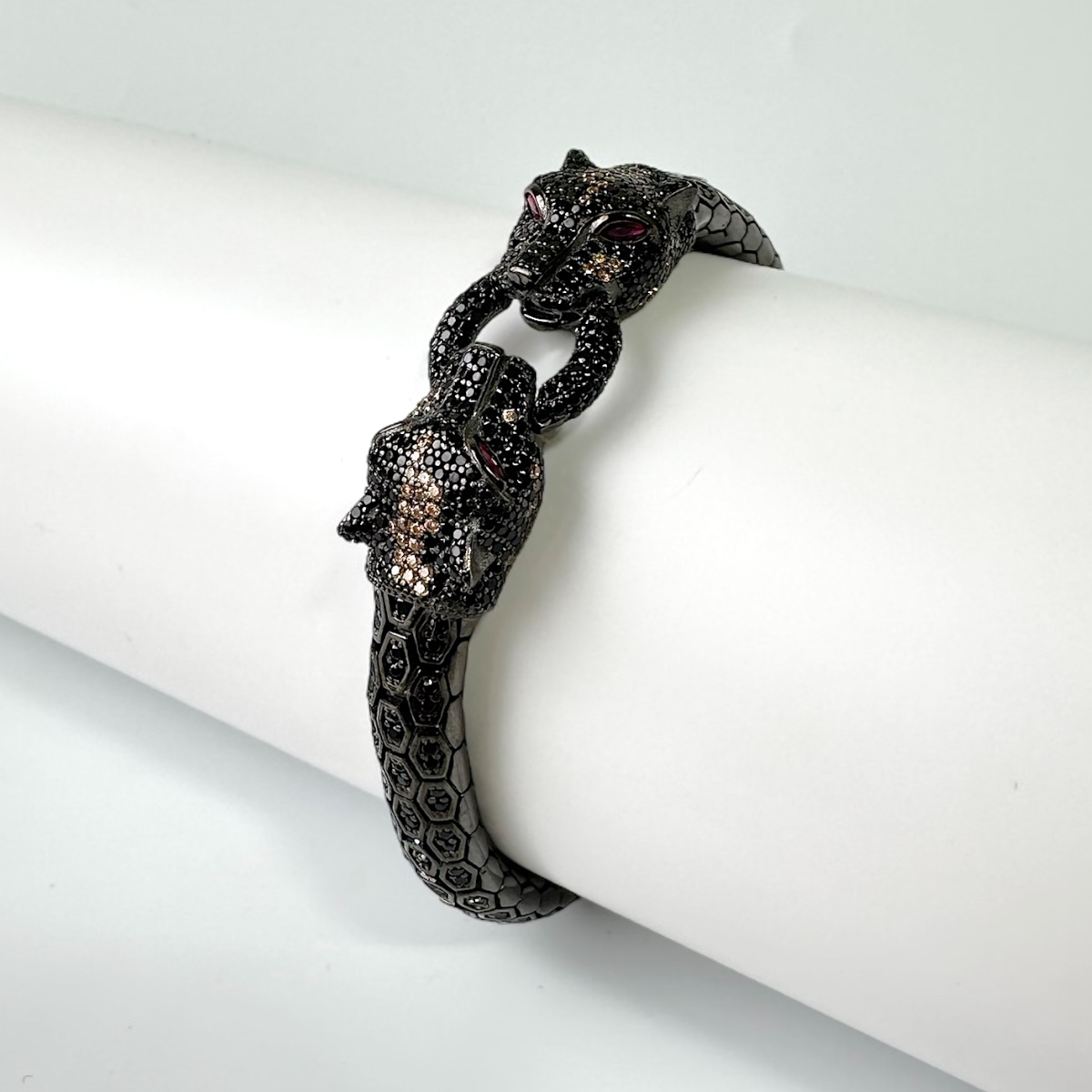 Snake Serisi Vip Unisex Gümüş Bileklik Miks Taşlı