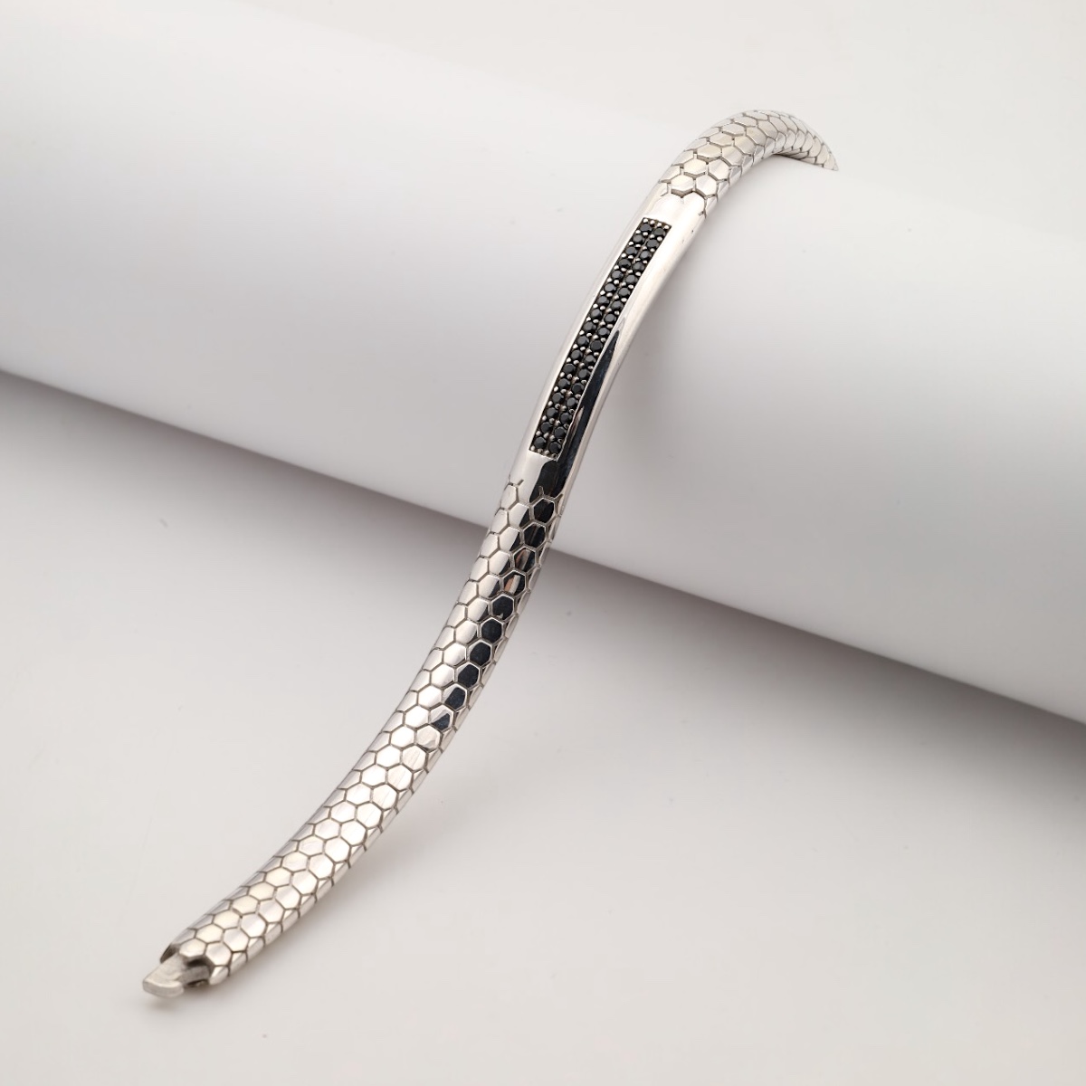 925 Ayar Siyah Zirkon Snake Vip Gümüş Bileklik