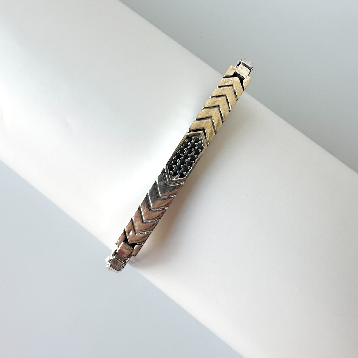 925 Sterling Zircon Stone Chain Silver Bracelet