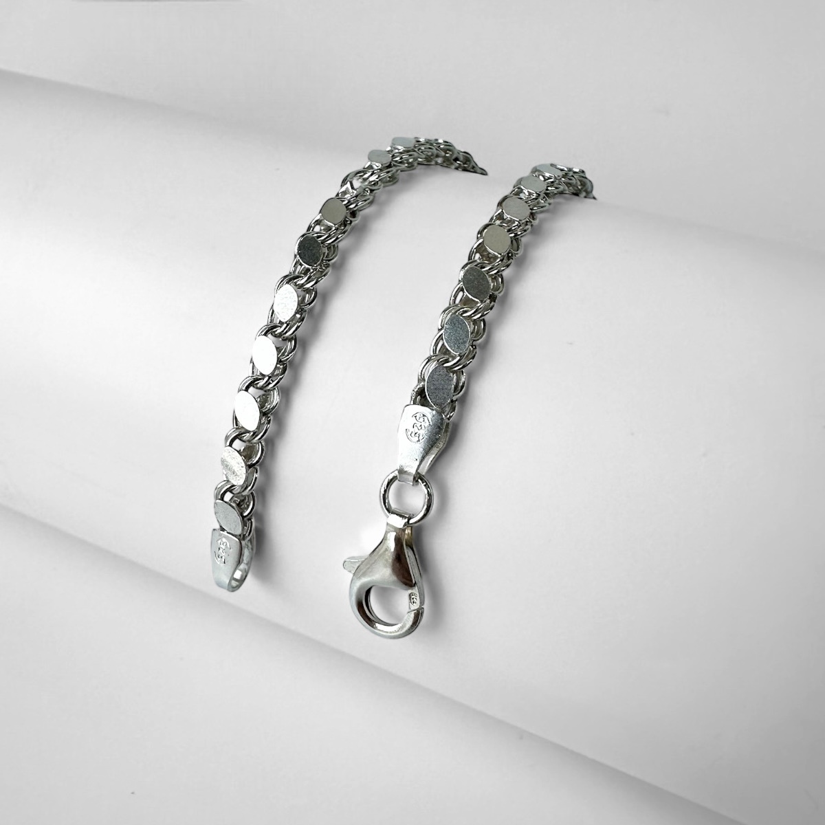 925 Sterling Barley Chain Men’s Silver Bracelet