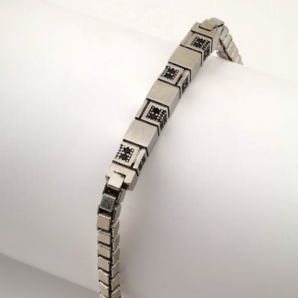 925 Sterling Square Cut Men’s Silver Bracelet