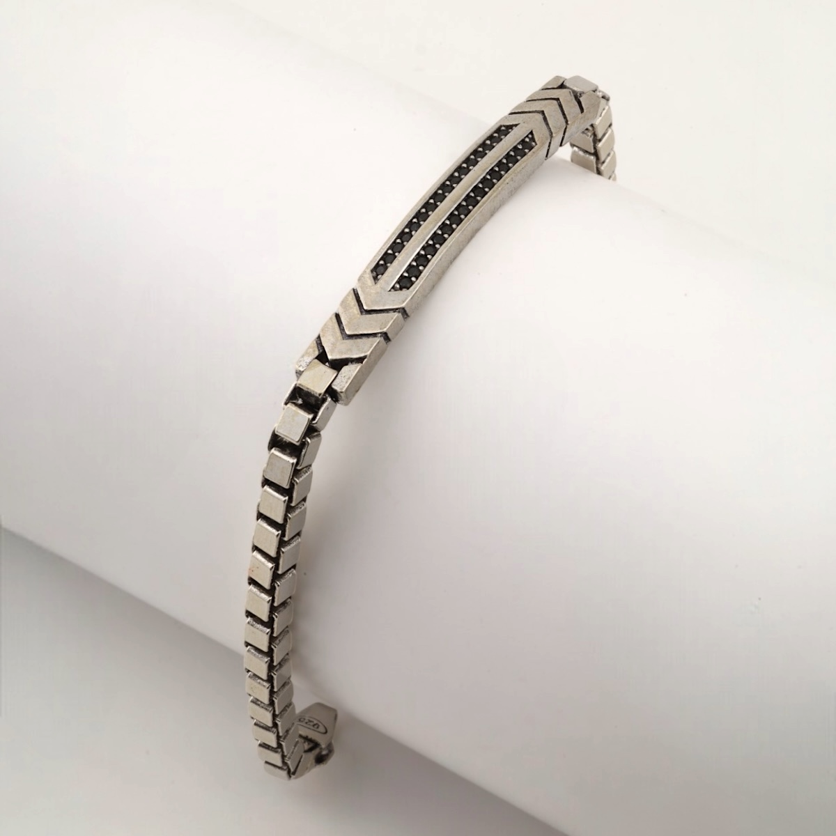 925 Sterling Double Stone Men’s Bracelet