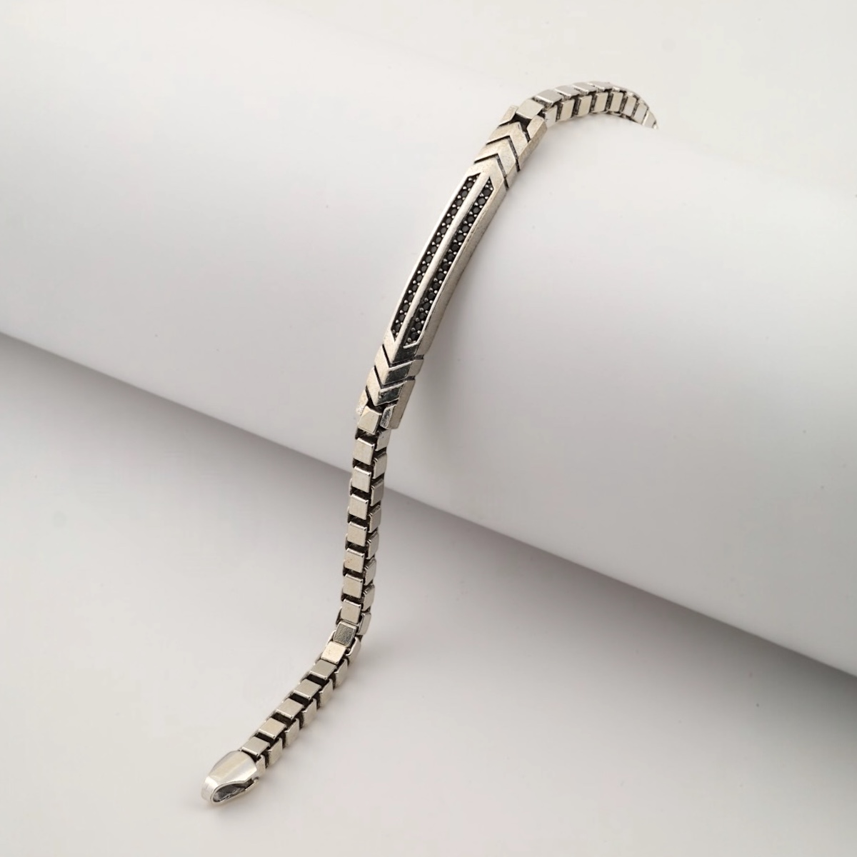 925 Sterling Double Stone Men’s Bracelet