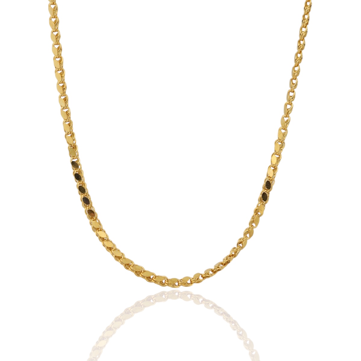 925 K Gold Plated Arpa Chain Silver Necklace