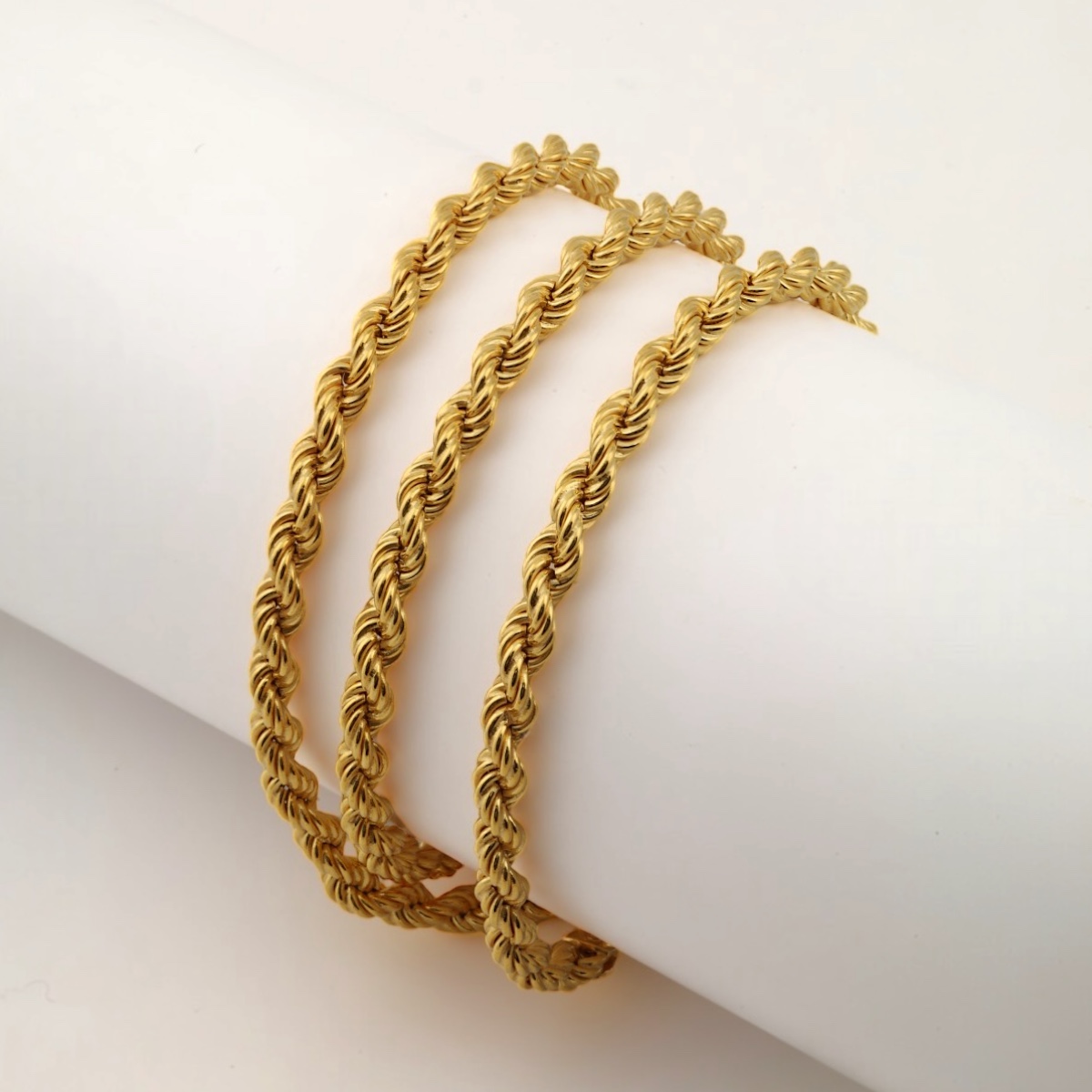 925 Carat Gold Plated Rope Twist Silver Necklace