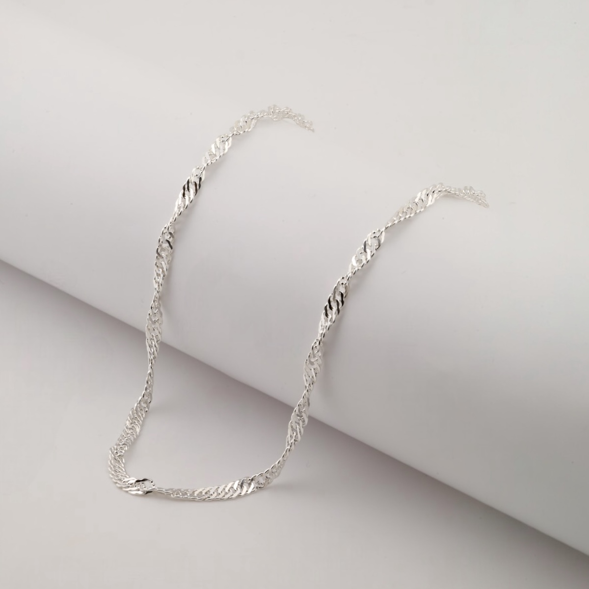 925 Sterling Silver Singapore Model Men’s Necklace