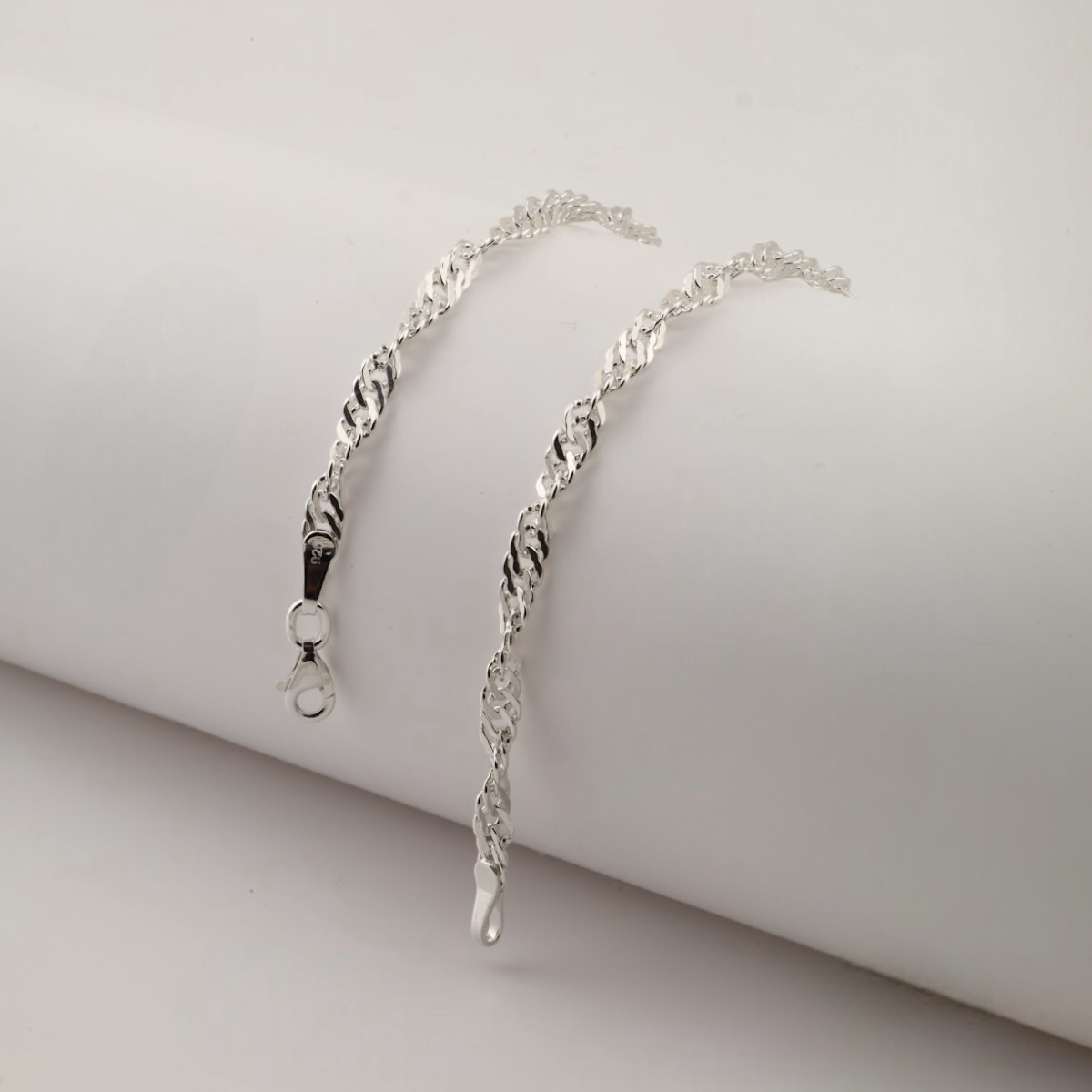925 Sterling Silver Singapore Model Men’s Necklace