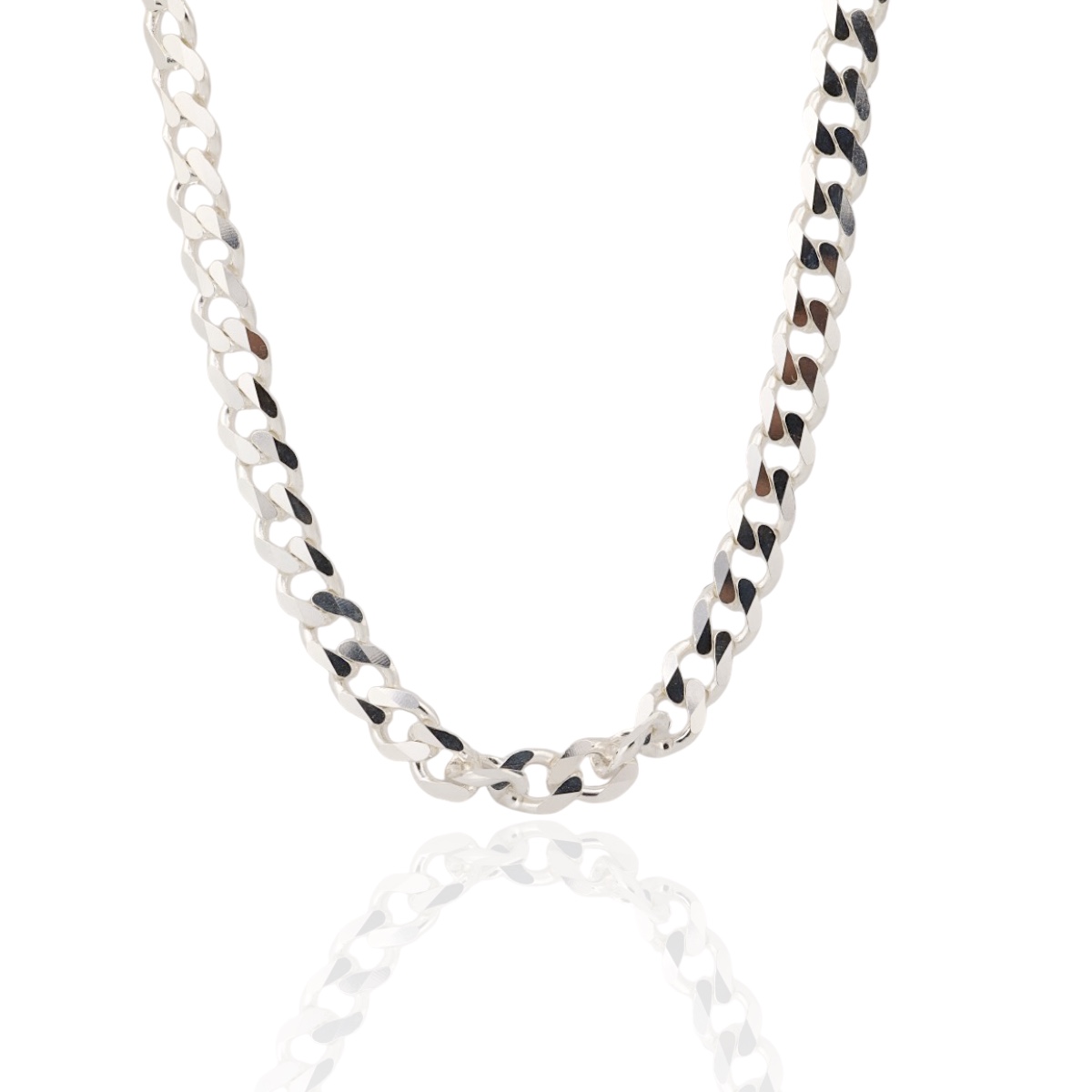 925 K Gourmette 12mm Silver Necklace