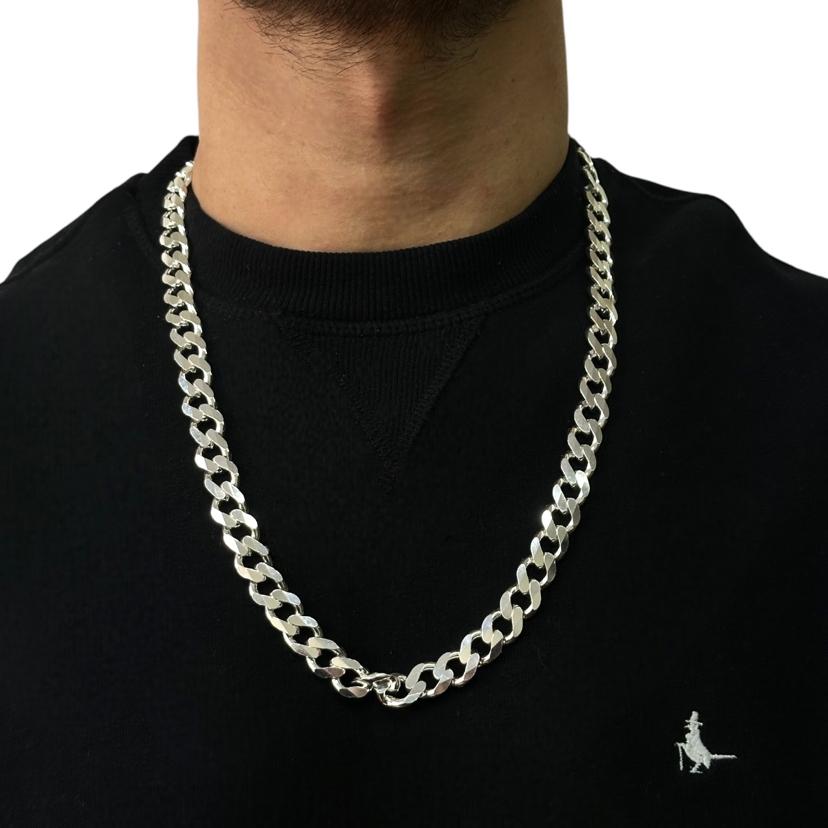 925 Sterling Gurmet 12mm Silver Necklace