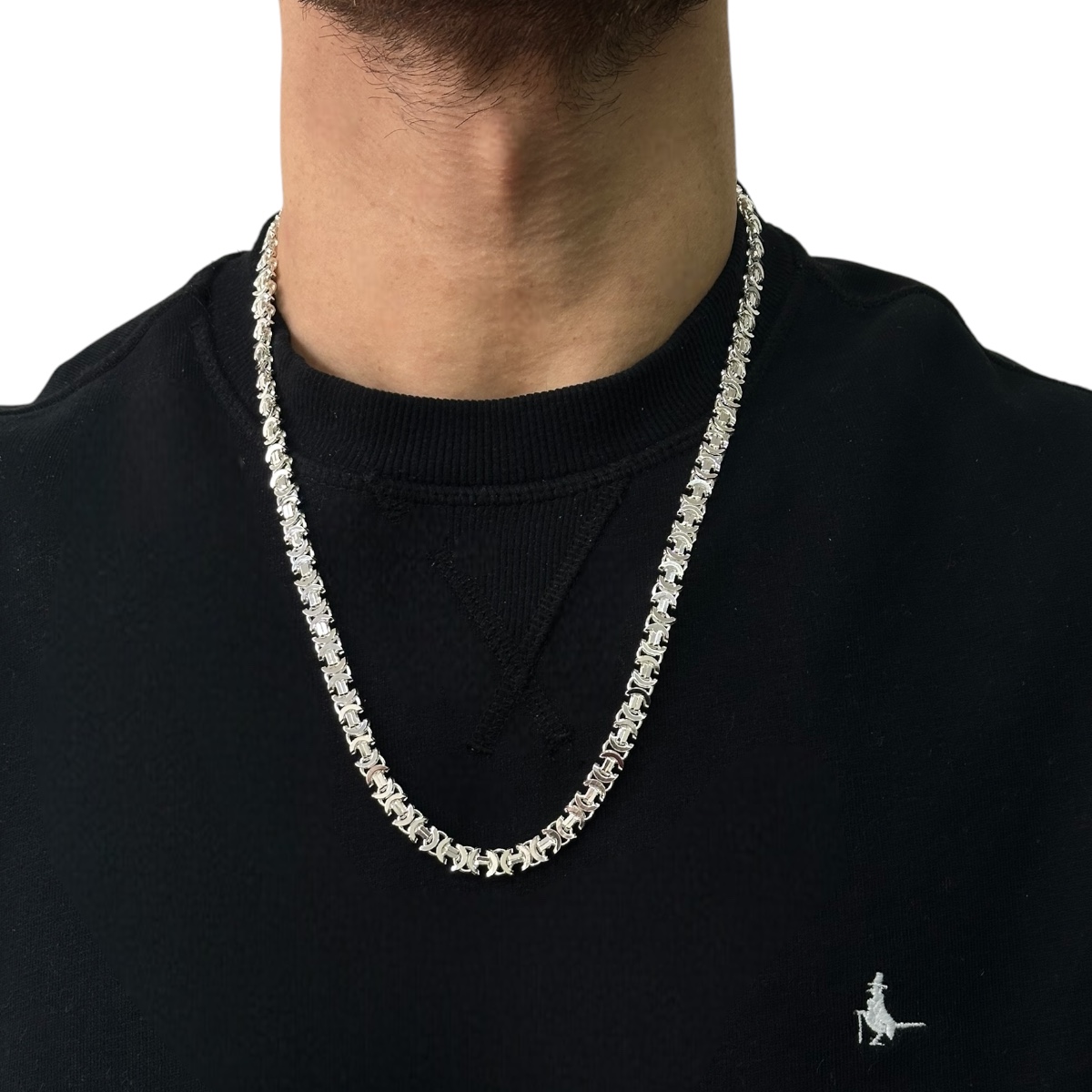925 Sterling Silver Euro Model Men’s Necklace