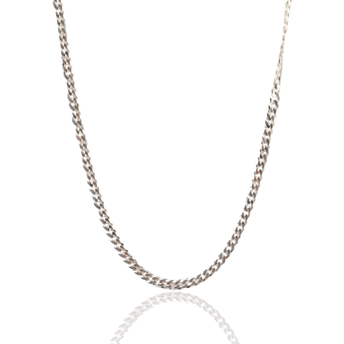 925 K Gourmette 4 mm Silver Men's Chain Necklace