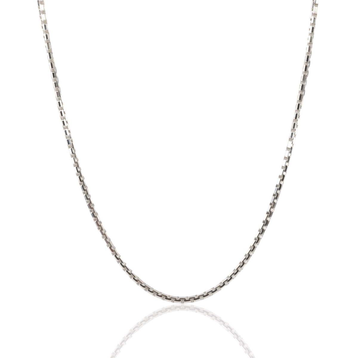 925 K Cube Chain Silver Men's Necklace