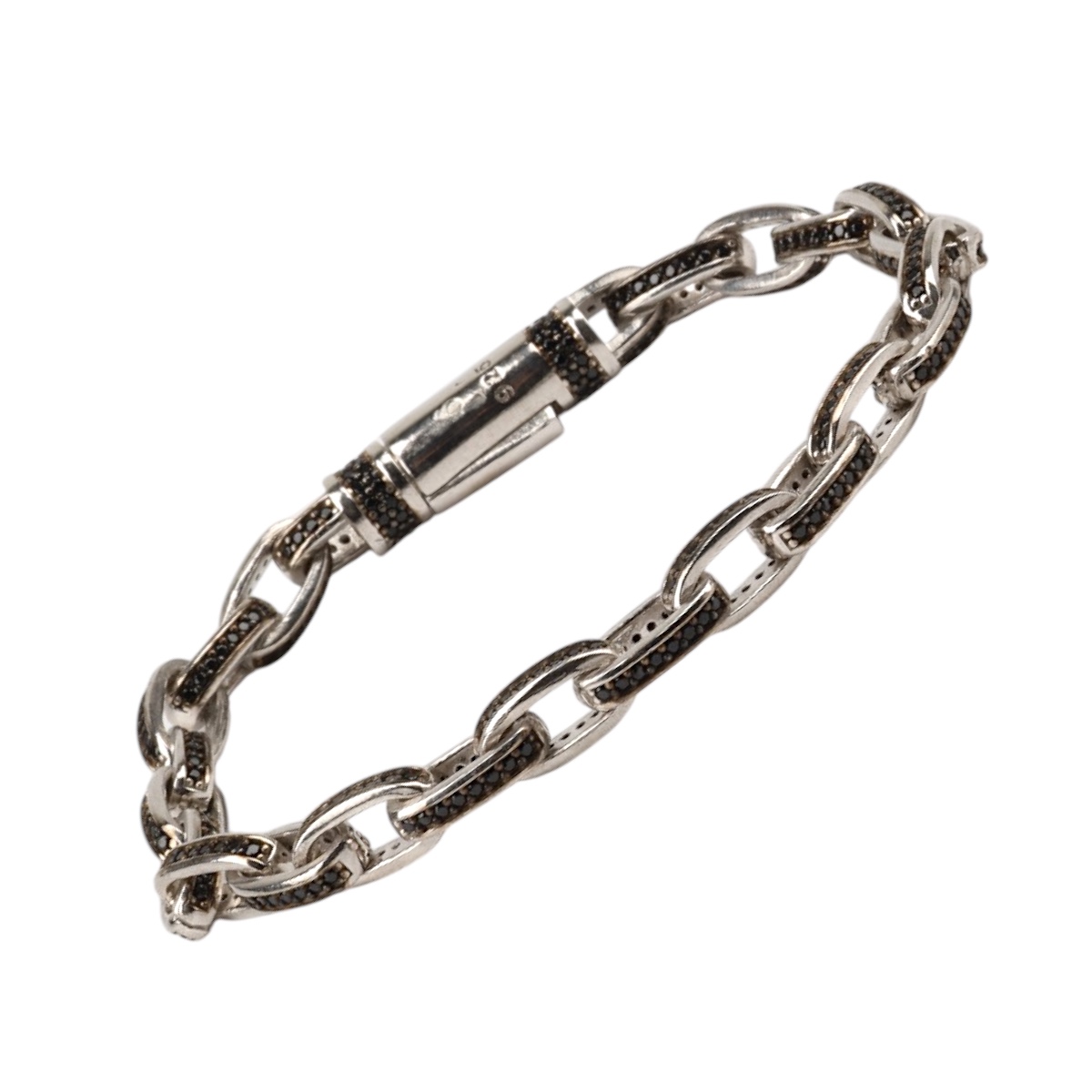 925 Sterling Silver Zircon Stone Men’s Bracelet