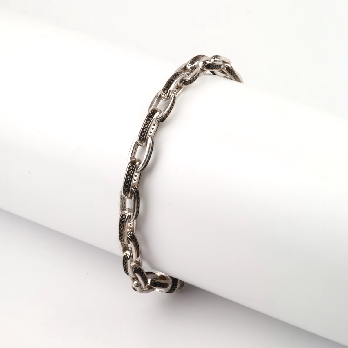 925 Sterling Silver Zircon Stone Men’s Bracelet