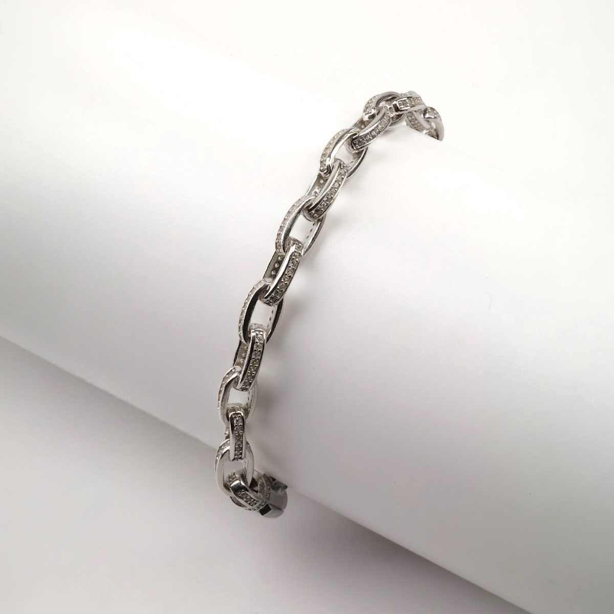 925 Sterling Silver Zircon Stone Men’s Bracelet