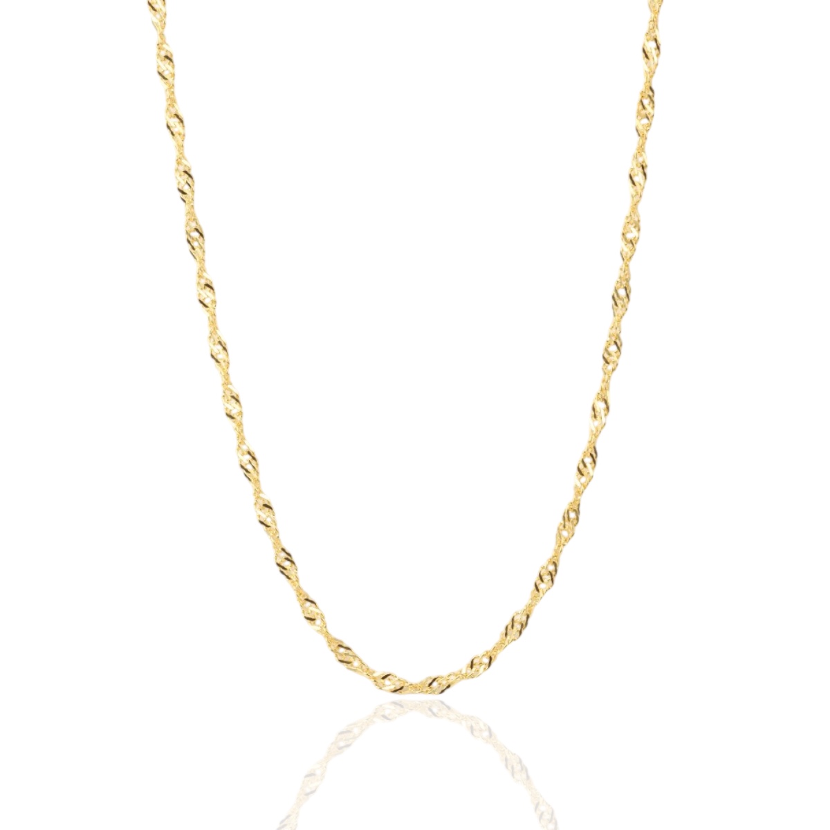 925 K Gold Plated Singapur Silver Necklace