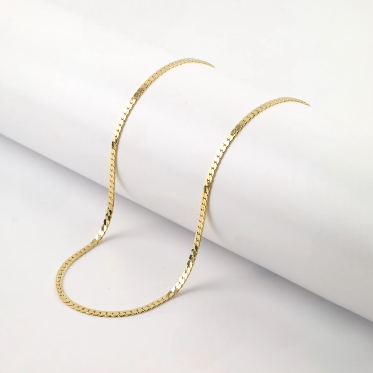 925 Carat Gold Plated Flat Chain Women’s Necklace