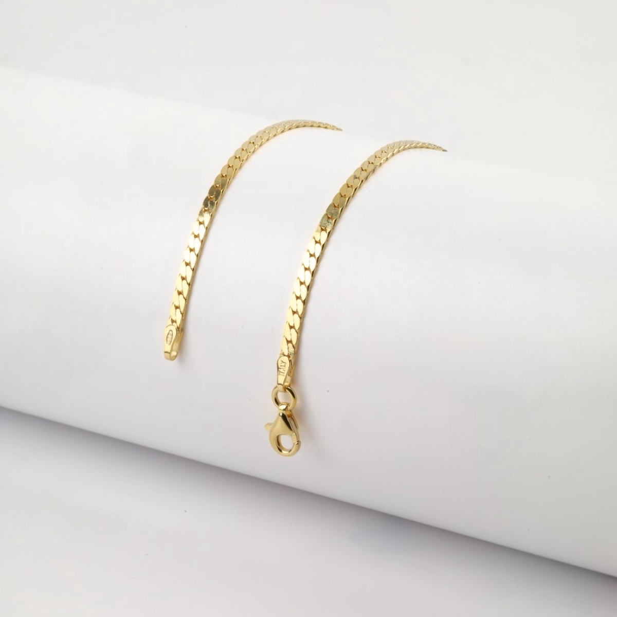 925 Carat Gold Plated Flat Chain Women’s Necklace