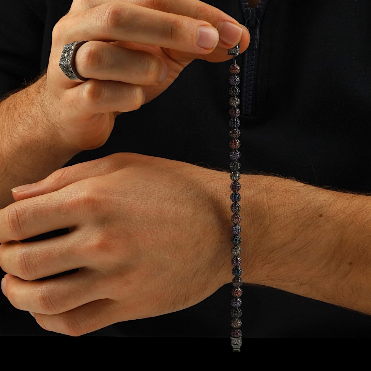925 Sterling Colorful Unisex Silver Bracelet