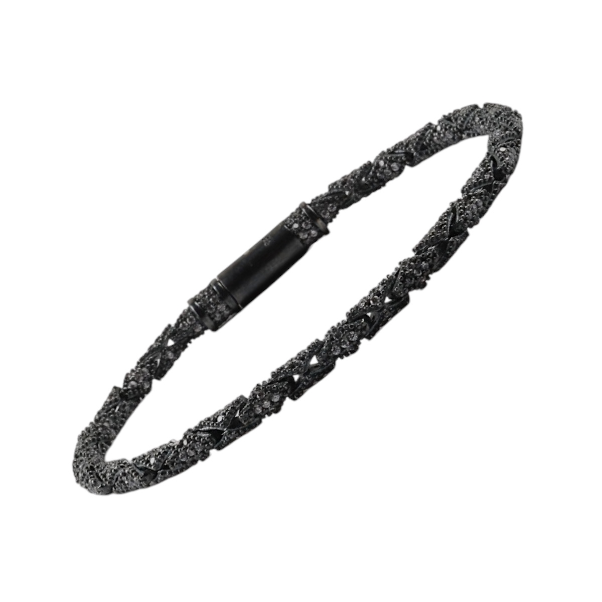 925 Ayar Oksitli Kübik Zirkon Unisex Gümüş Bileklik